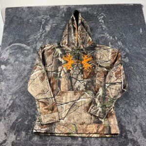 Under Armour Real Tree Fleece Hoodie Camo Brown Men's L Pullover Hunting